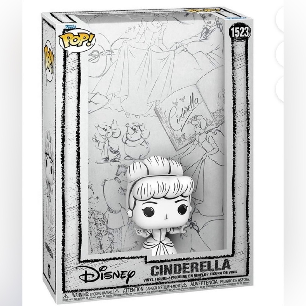 Disney Sketched Cinderella Pop! Cover Art Figure with Case #1523 New